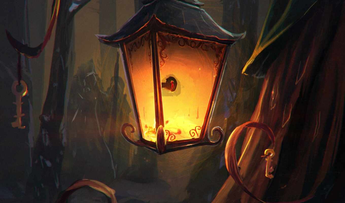 light, night, forest, human, lantern