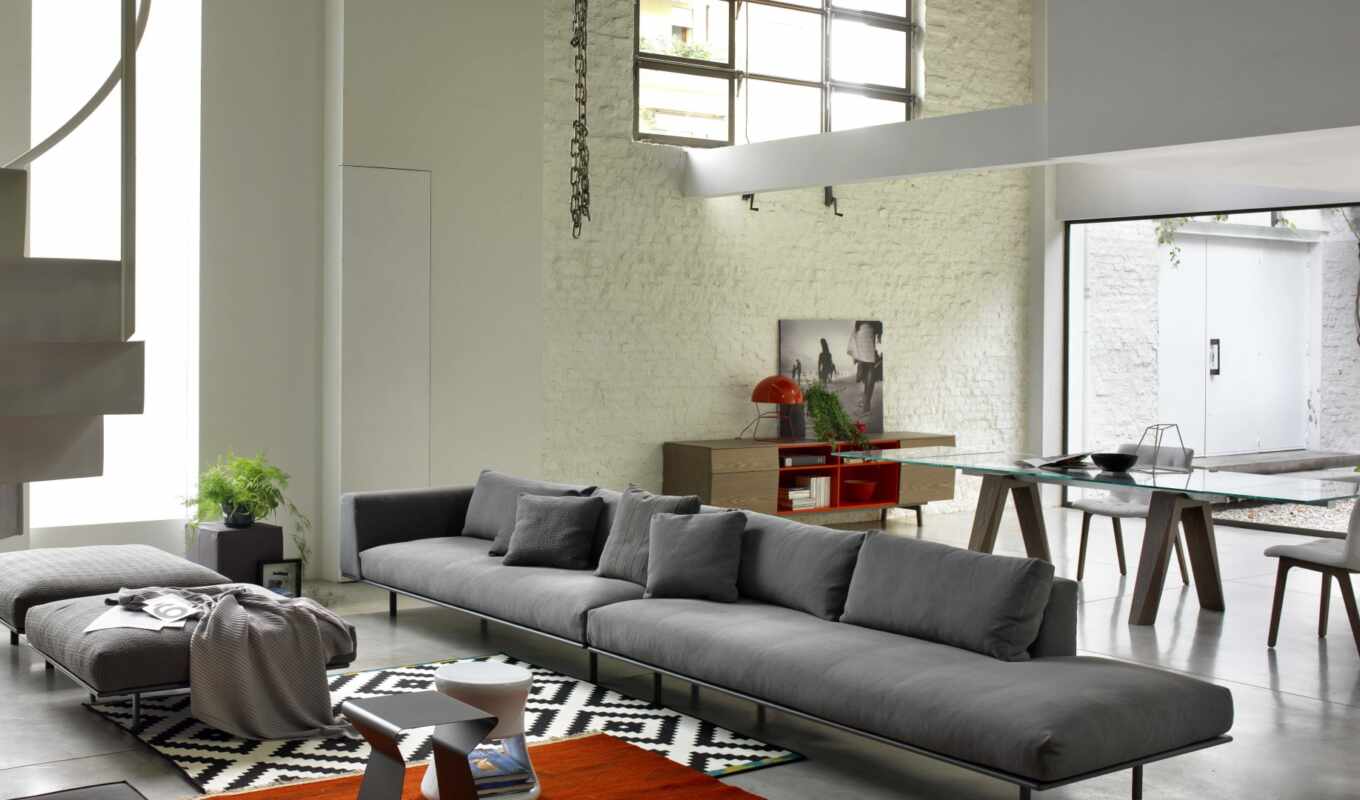 mobile, room, design, modern, sofa, interior, live, grey