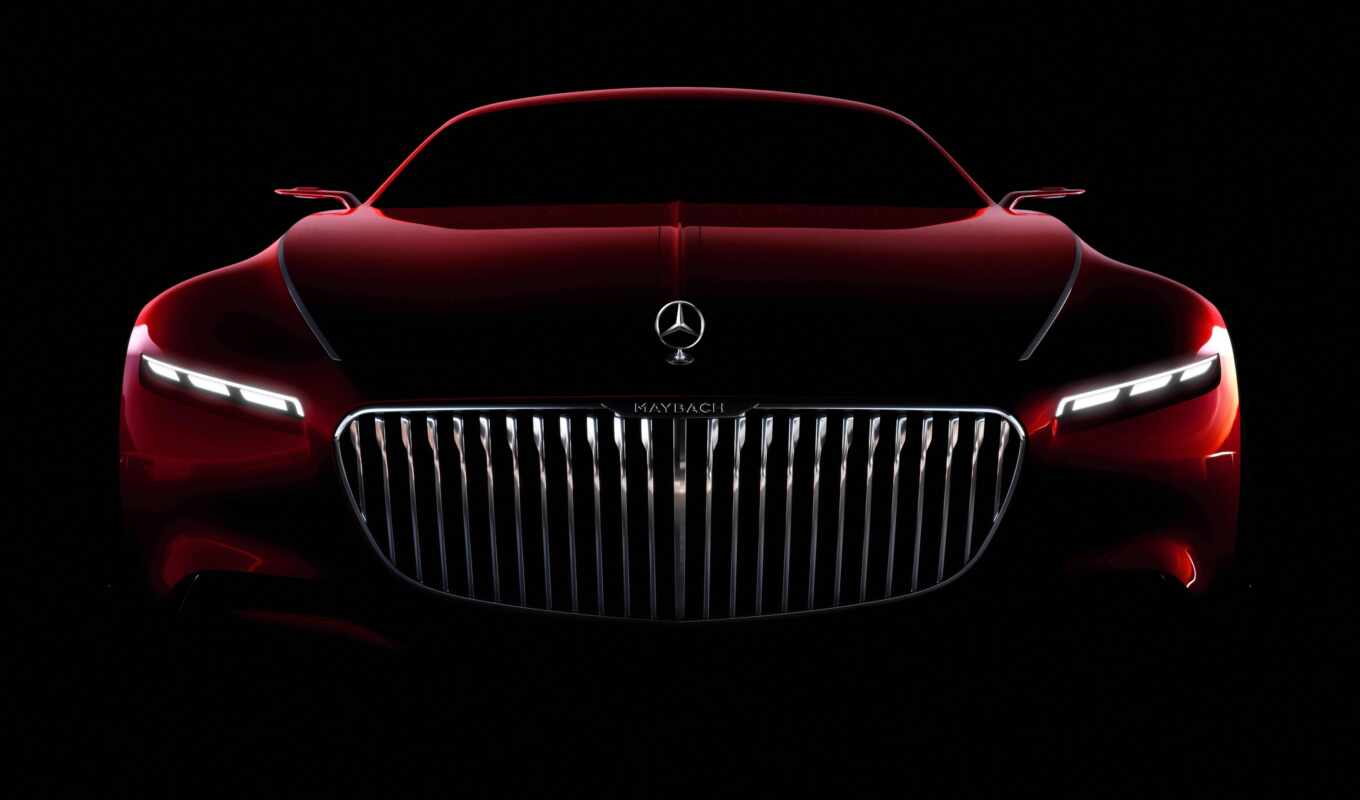 mercedes, Benz, red, maybach, coupe, vision