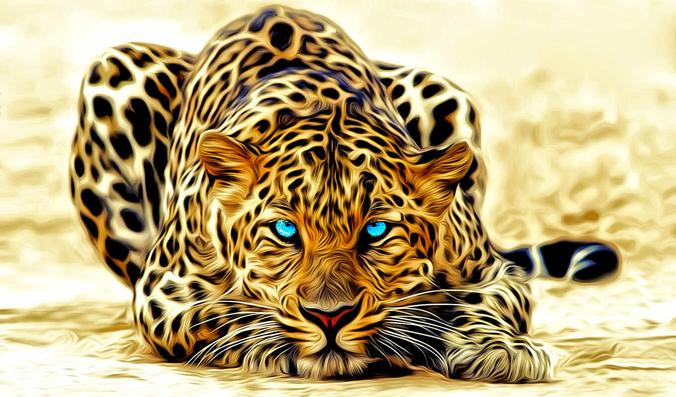 свет, лежит, леопард, голубые, глазами, голубыми, леопарда, окрас