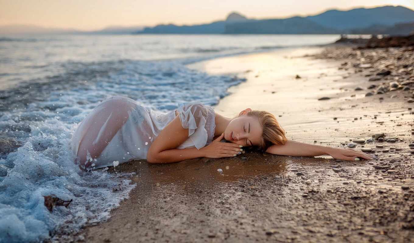 girl, picture, water, beach, sea, to find, thous, kartinkahfotosessiya