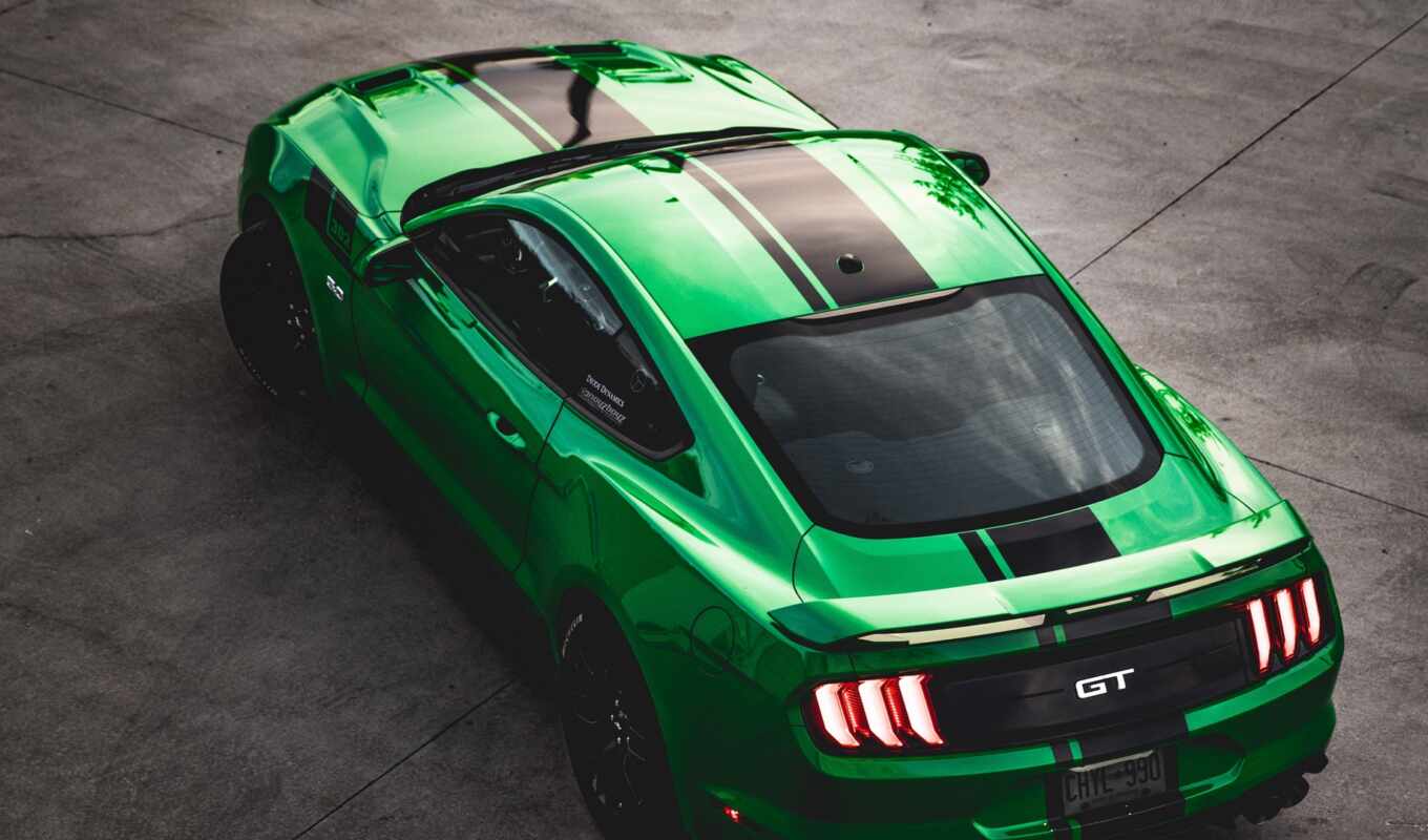 ford, mustang, motorist, dom, car, view, green, supercar, living room, poster