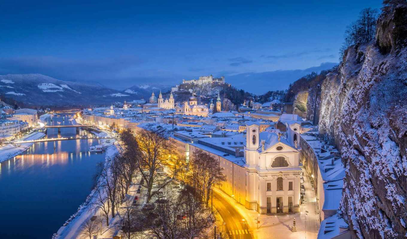 view, winter, Austria, Salzburg