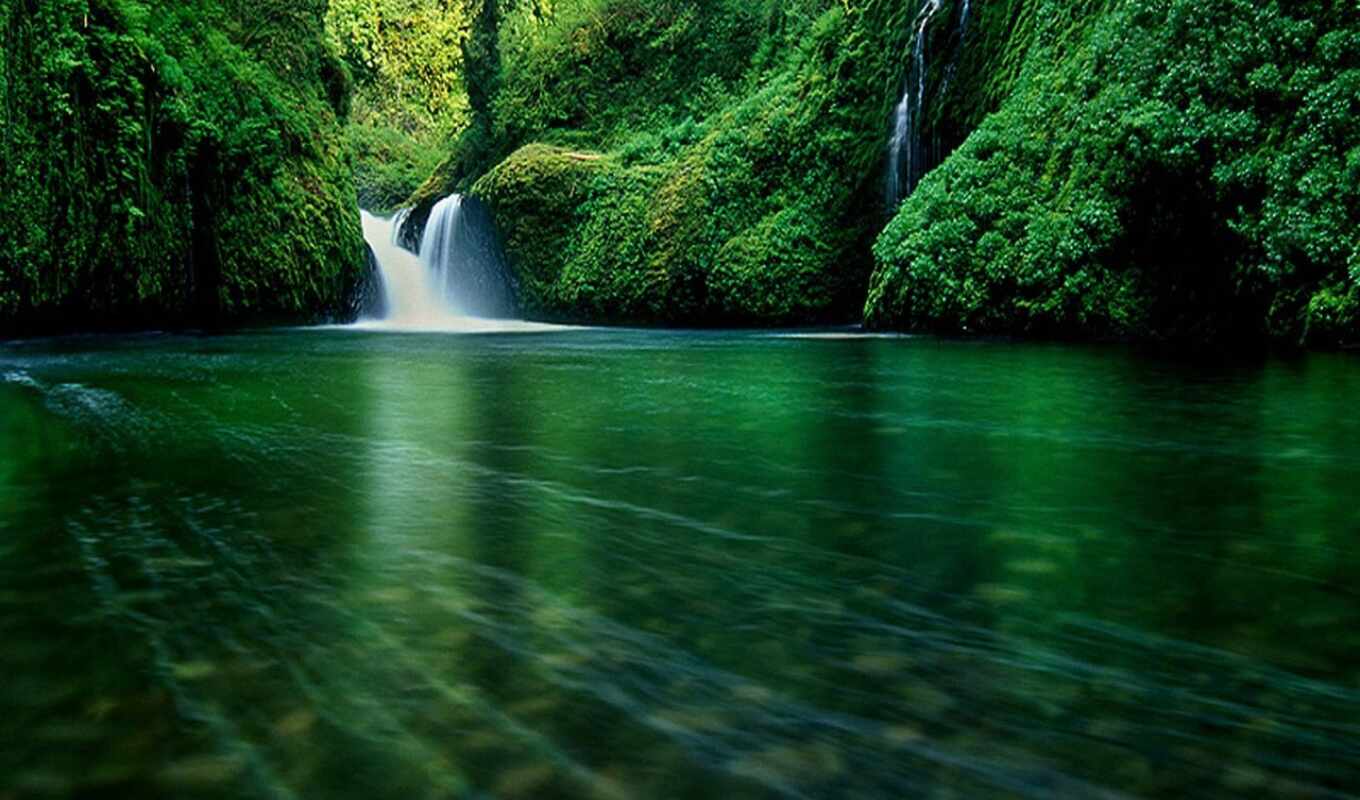 nature, telephone, full, gorgeous, nature, green, waterfall
