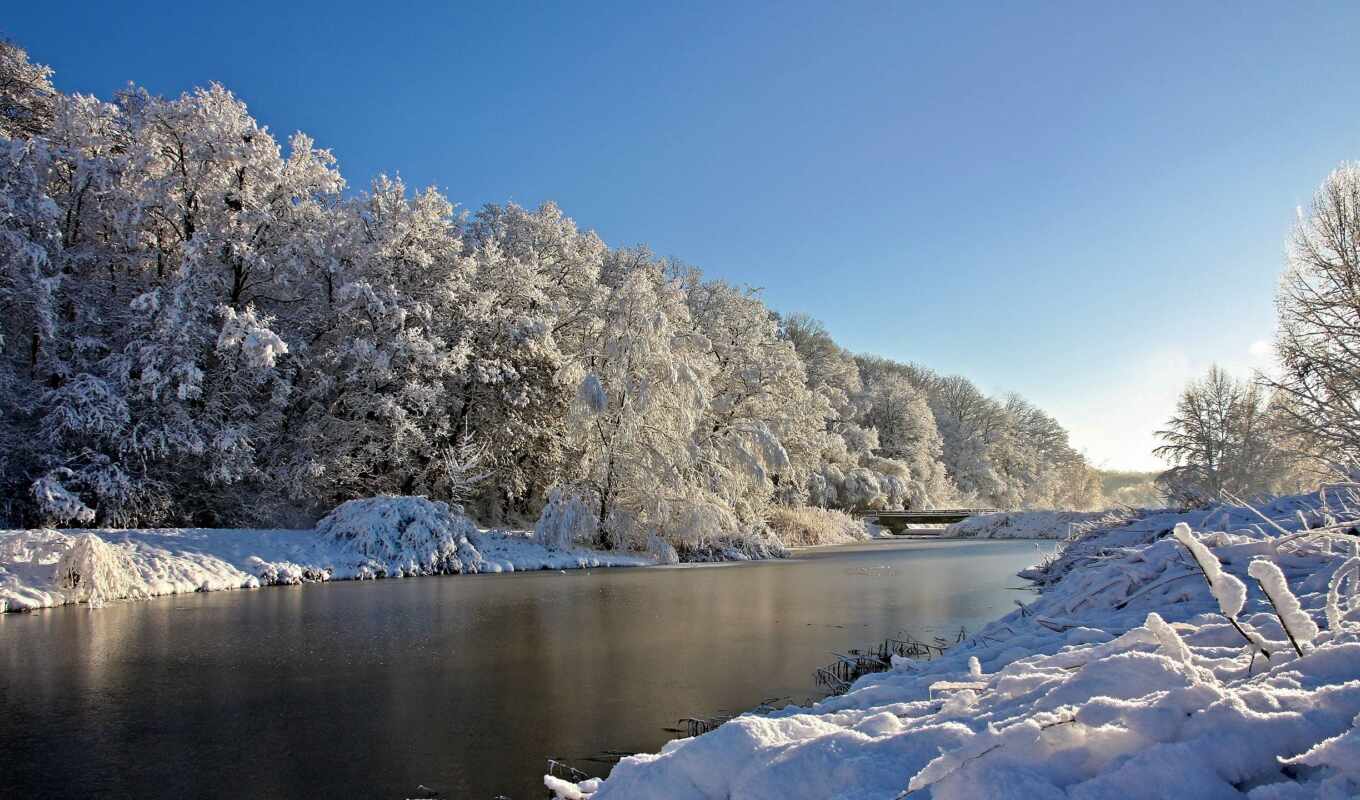 winter, река