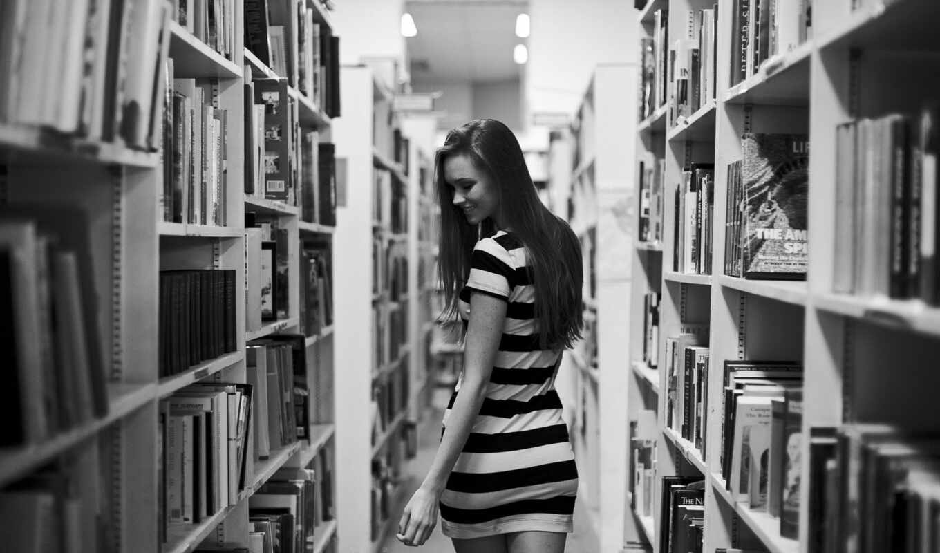 женщина, книга, оттенки, библиотека