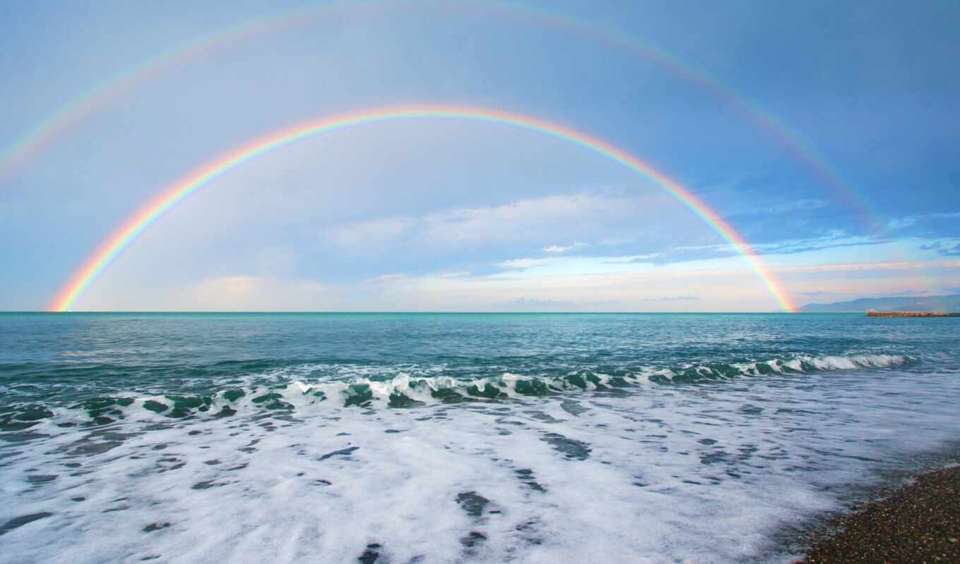 rainbow, sea