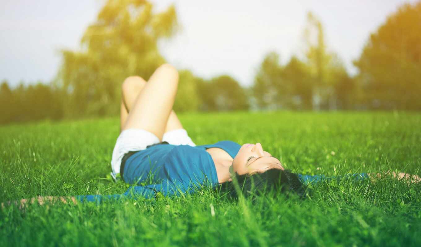 girl, increase, rest, grass, lying, more detailed, battery, centre