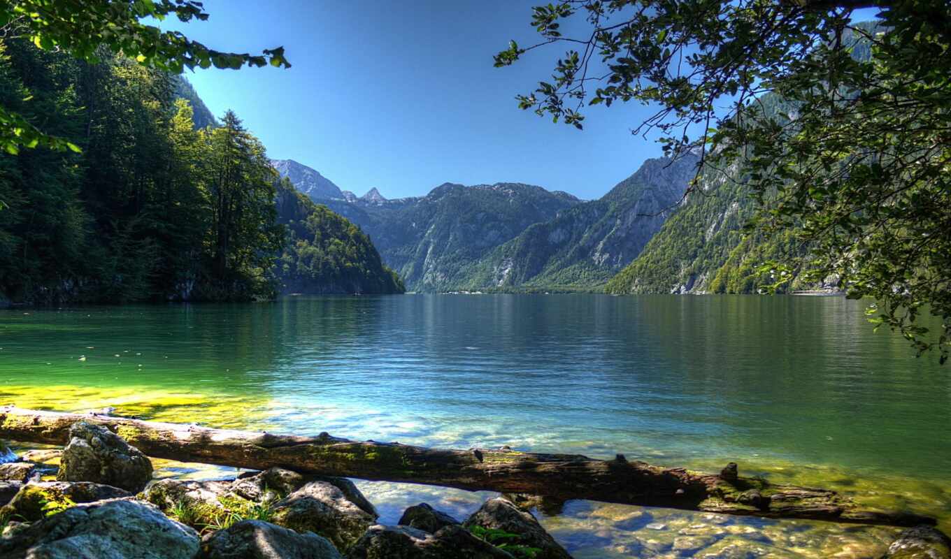 озеро, природа, water, landscape, human, park, река, national, berchtesgaden, бавария, germanii