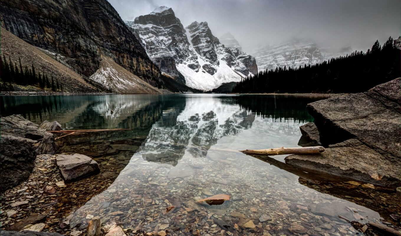 озеро, природа, free, канада, mountains, озера, landscapes, moraine