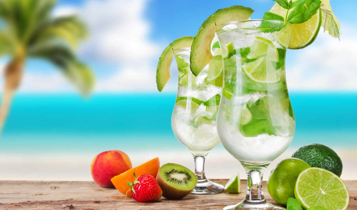 коктейль, пляж, summer, напиток