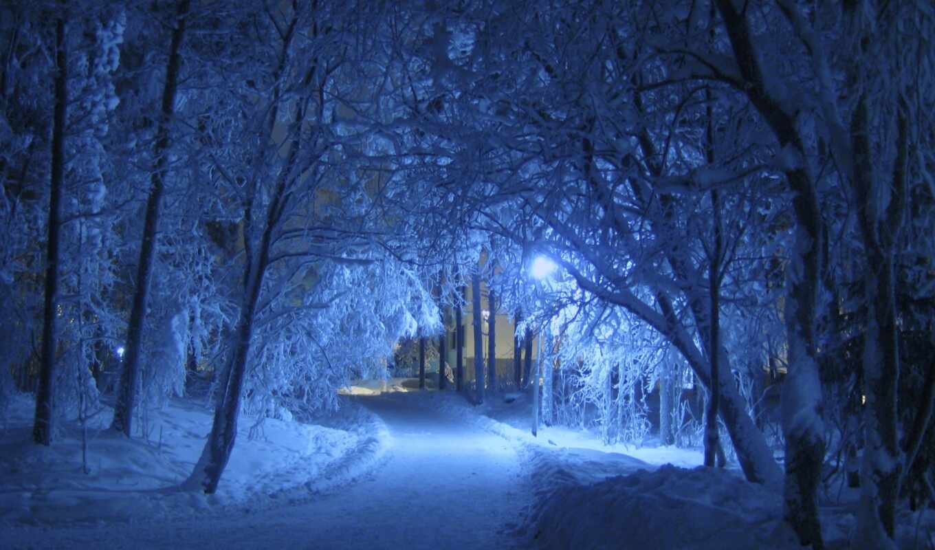 ночь, снег, winter, дорога, палуба, день