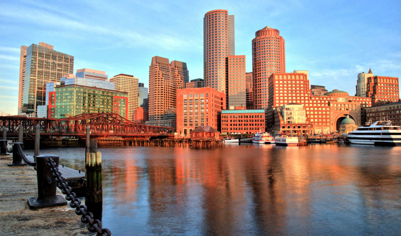 boston, skyline, district, financial