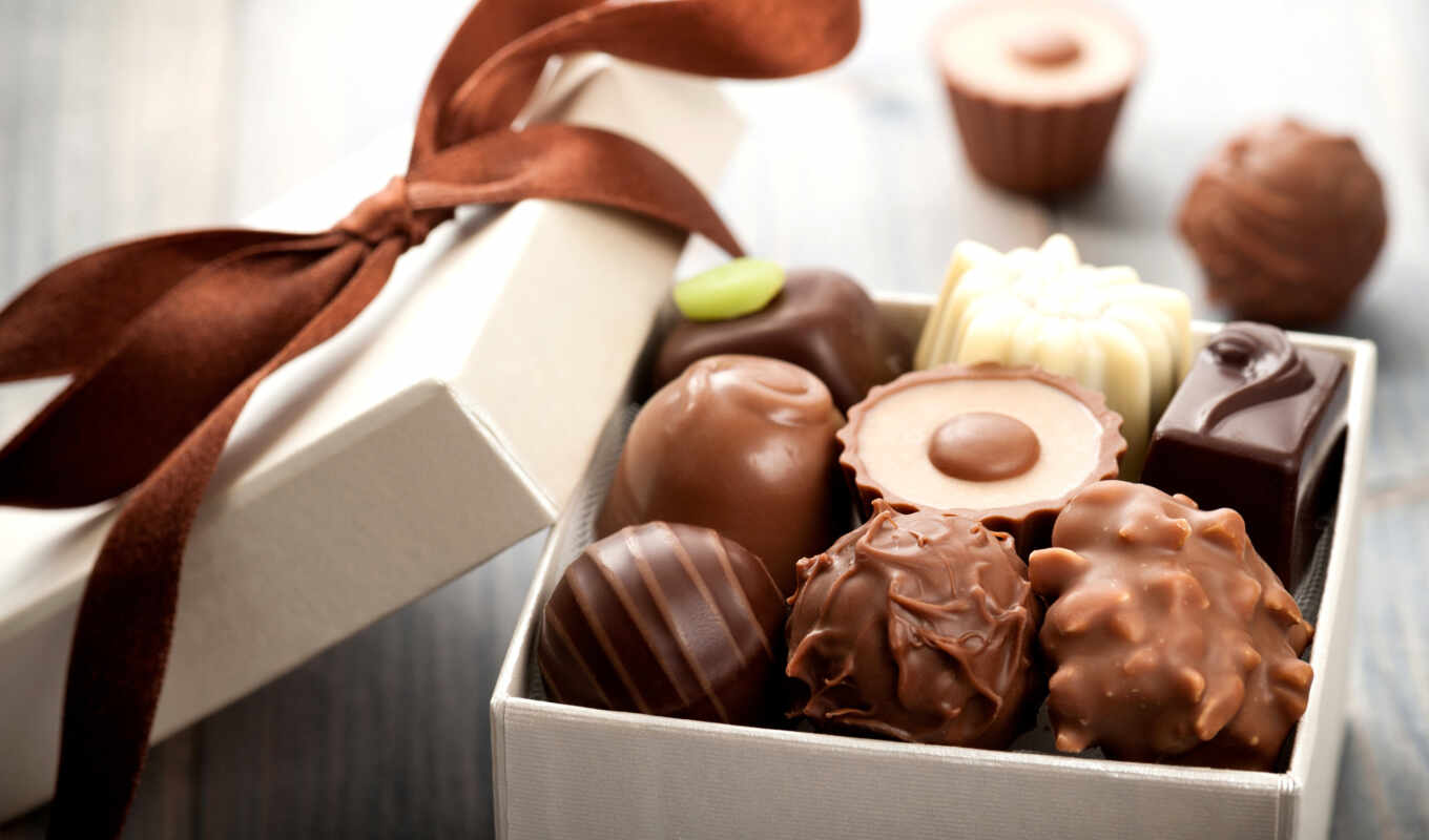 sweets, box, коробке, конфет, шоколадные, шоколадных