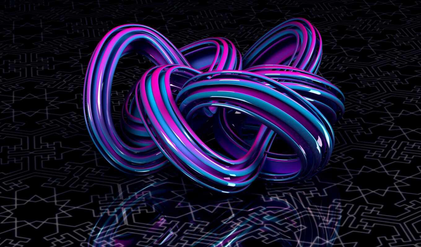 art, blue, digital, abstract, purple, line, color, spiral, illustration, neon, shape