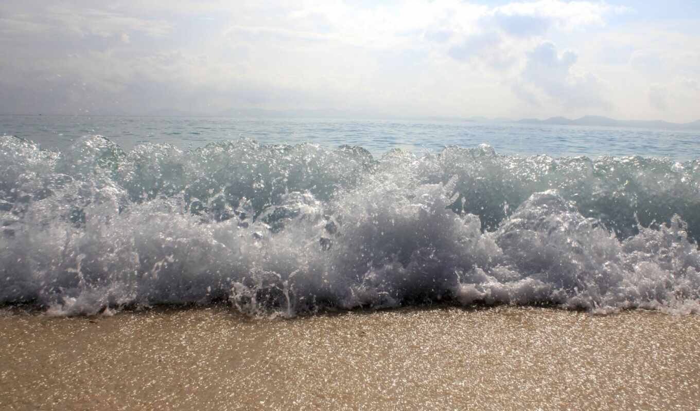 небо, video, красивые, море, берег, песок, волна, waves, пены