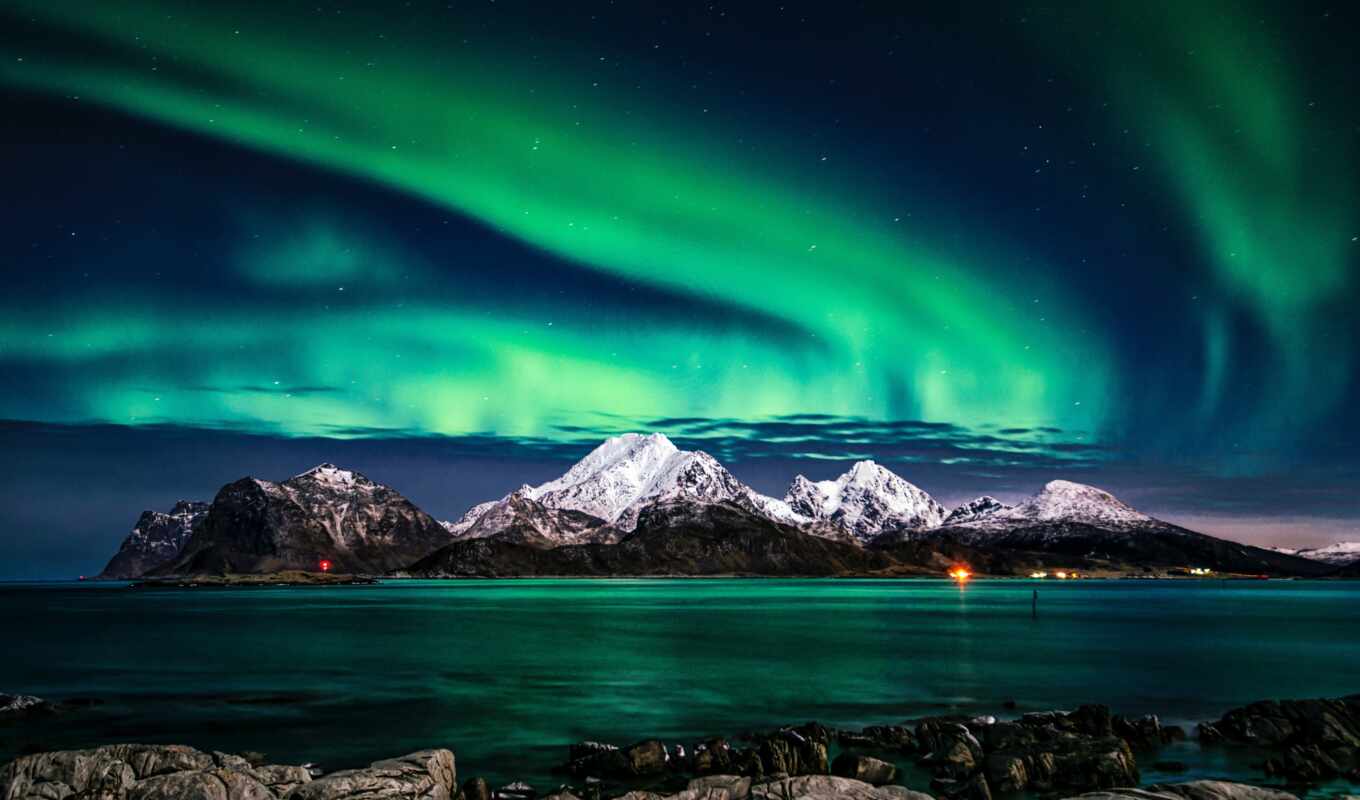 sky, iphone, background, green, lights, aurora, Europe, northern, borealis