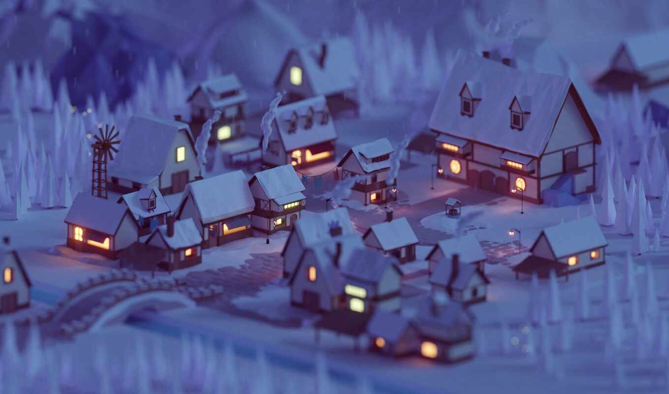 city, winter, model, day, engine, town, viewing, alive, wonder, low, poly