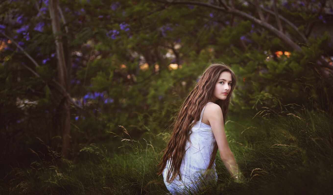 nature, view, girl, hair, long, long, adolescent