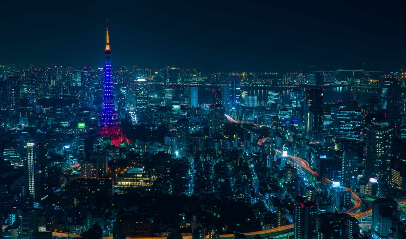 sky, view, ipad, city, night, deck, tokyo, Japan, observation, gorod, Tokyo
