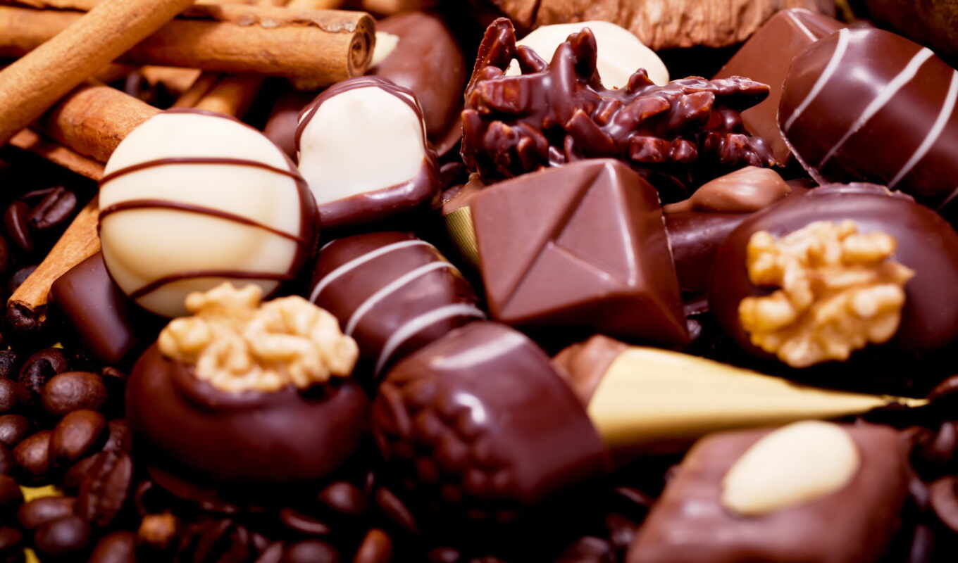 sweets, candy, chocolate, орехи, шоколадные
