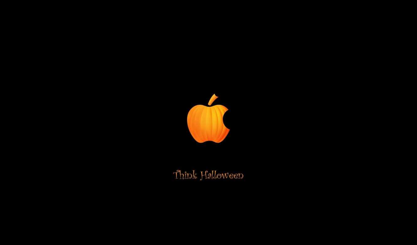 logo, apple, halloween, тыквы