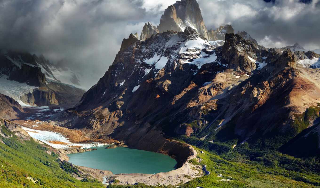 озеро, природа, patagonia, ущелье, панорама, горы, аргентина