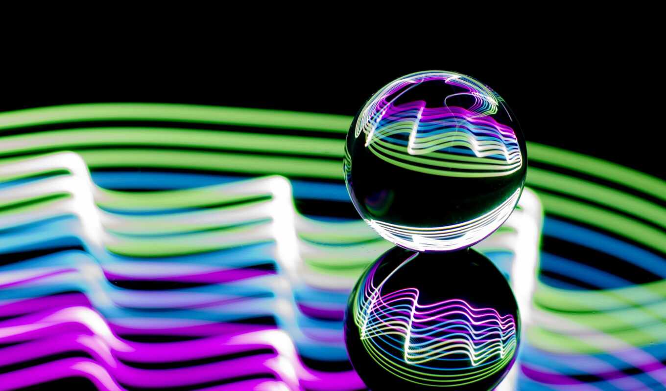 glow, ball, reflection