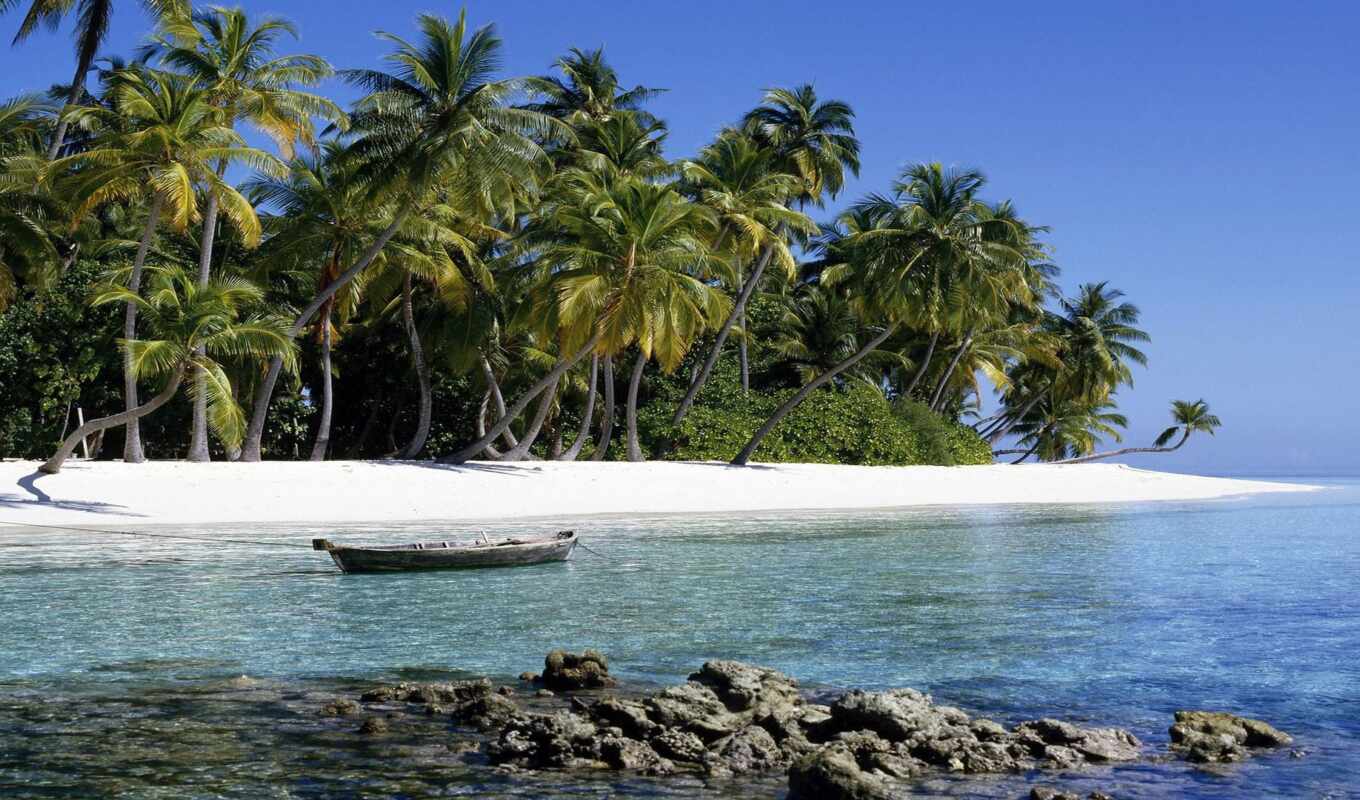 острова, ocean, пальмы, остров, пляж, fiji, sun, песок, мальдивские, water, 