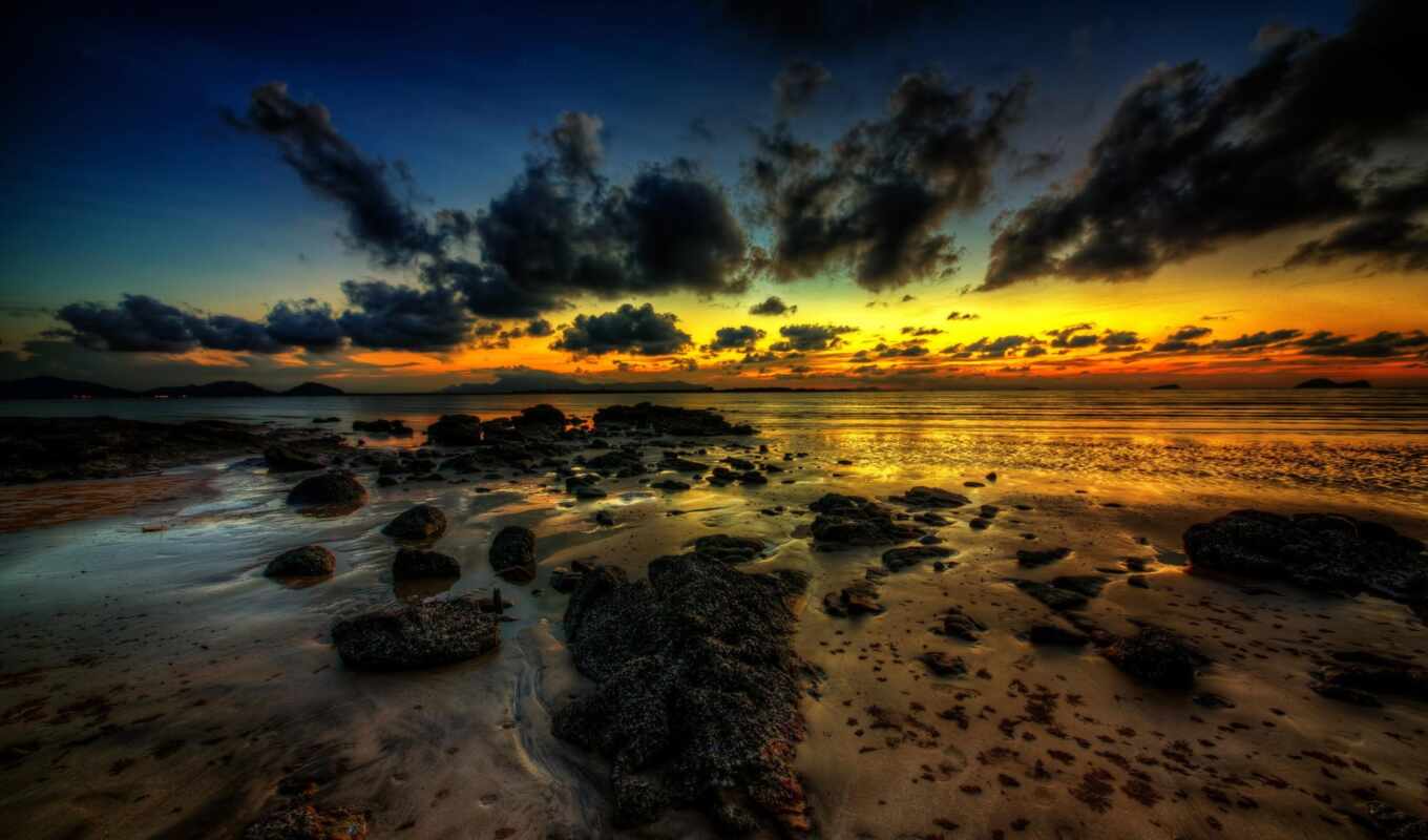nature, linux, sunset, sea, golden, hour, cloud, jpb