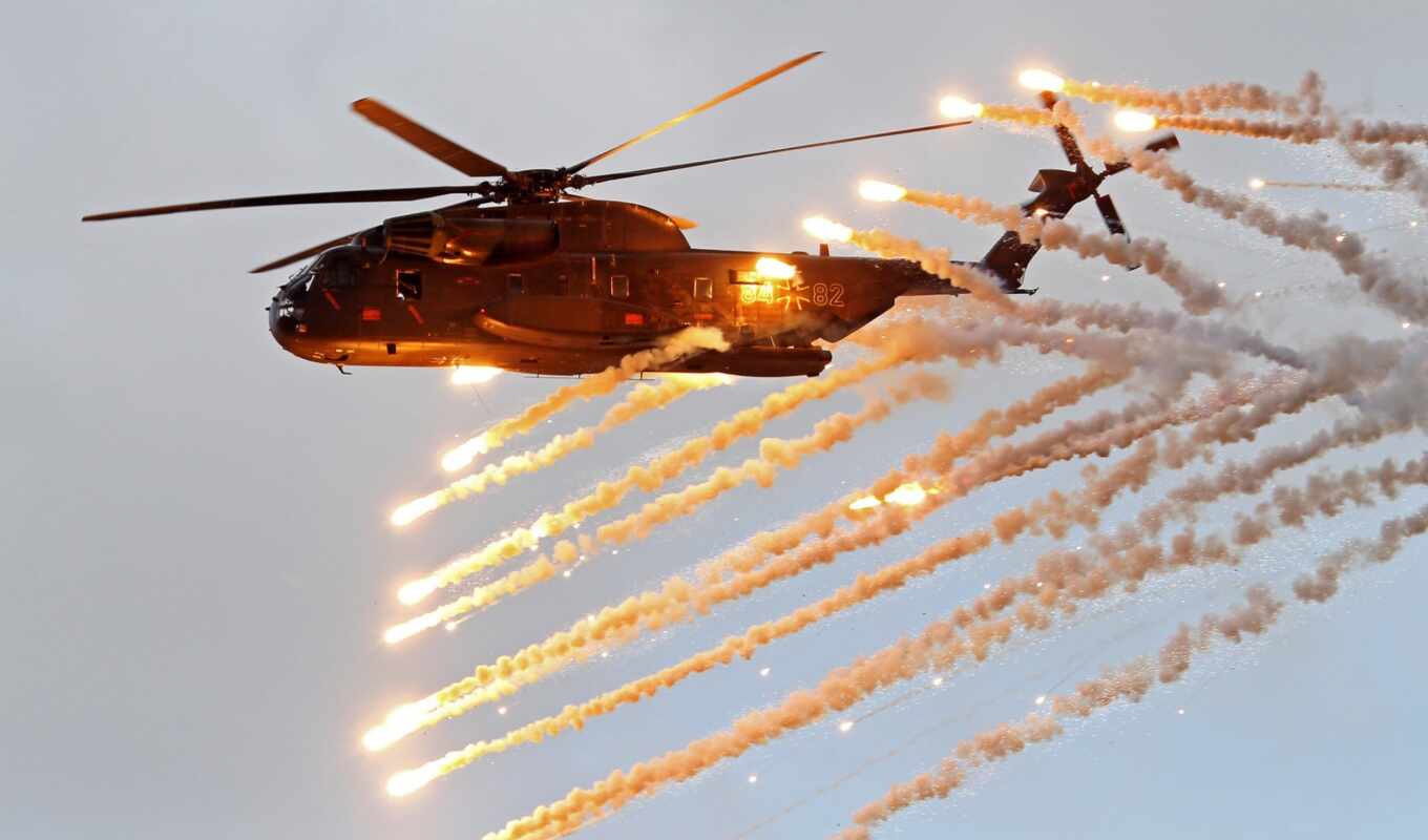 sea, shoot, heavy, helicopter, only, stallion, sikorsky