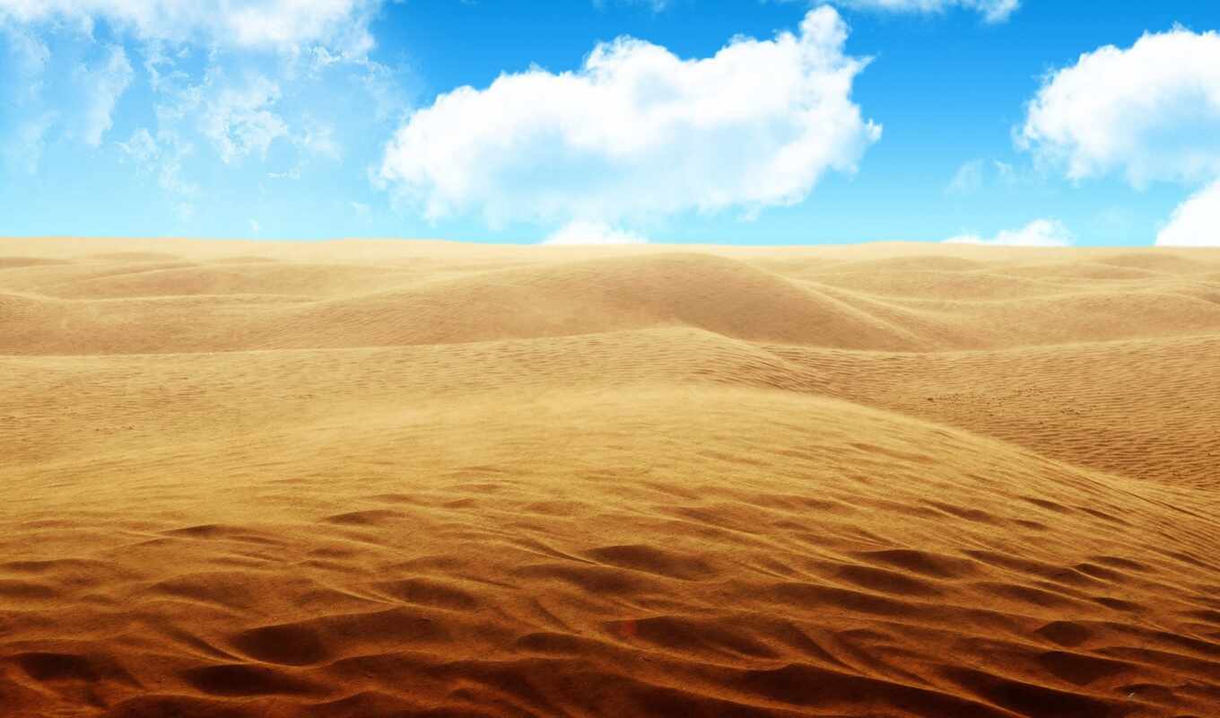 небо, пустыня, песчаный