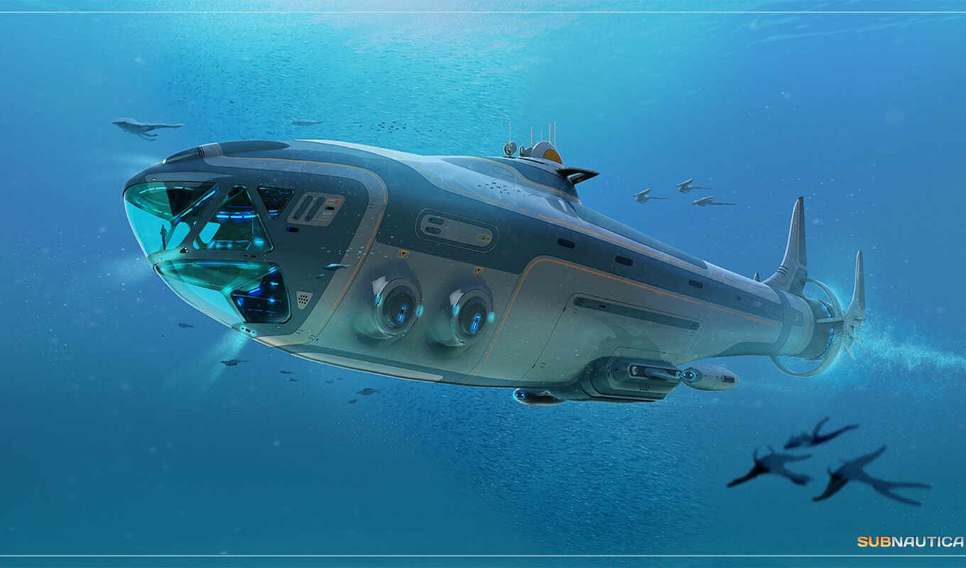 a boat, future, underwater, cheaply, subnautica