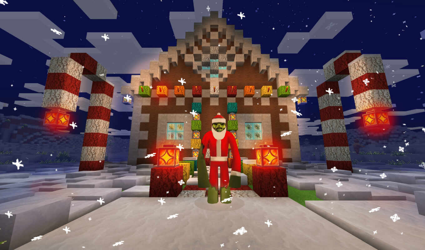 house, game, christmas, pixel, build, gingerbread, minecraft, tutorial, realmcraft