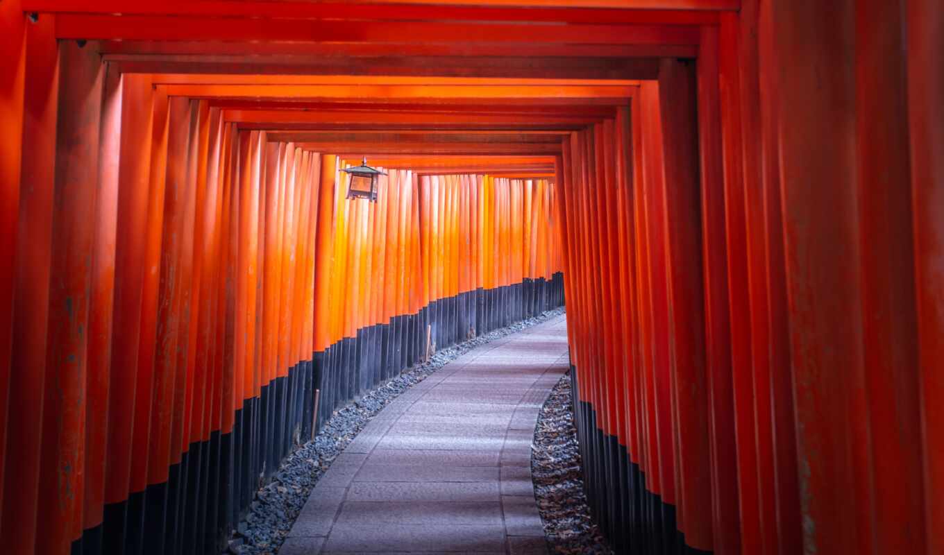 photo, architecture, temple, gate, travel, Japan, shrine, kyoto, fushimus, inari