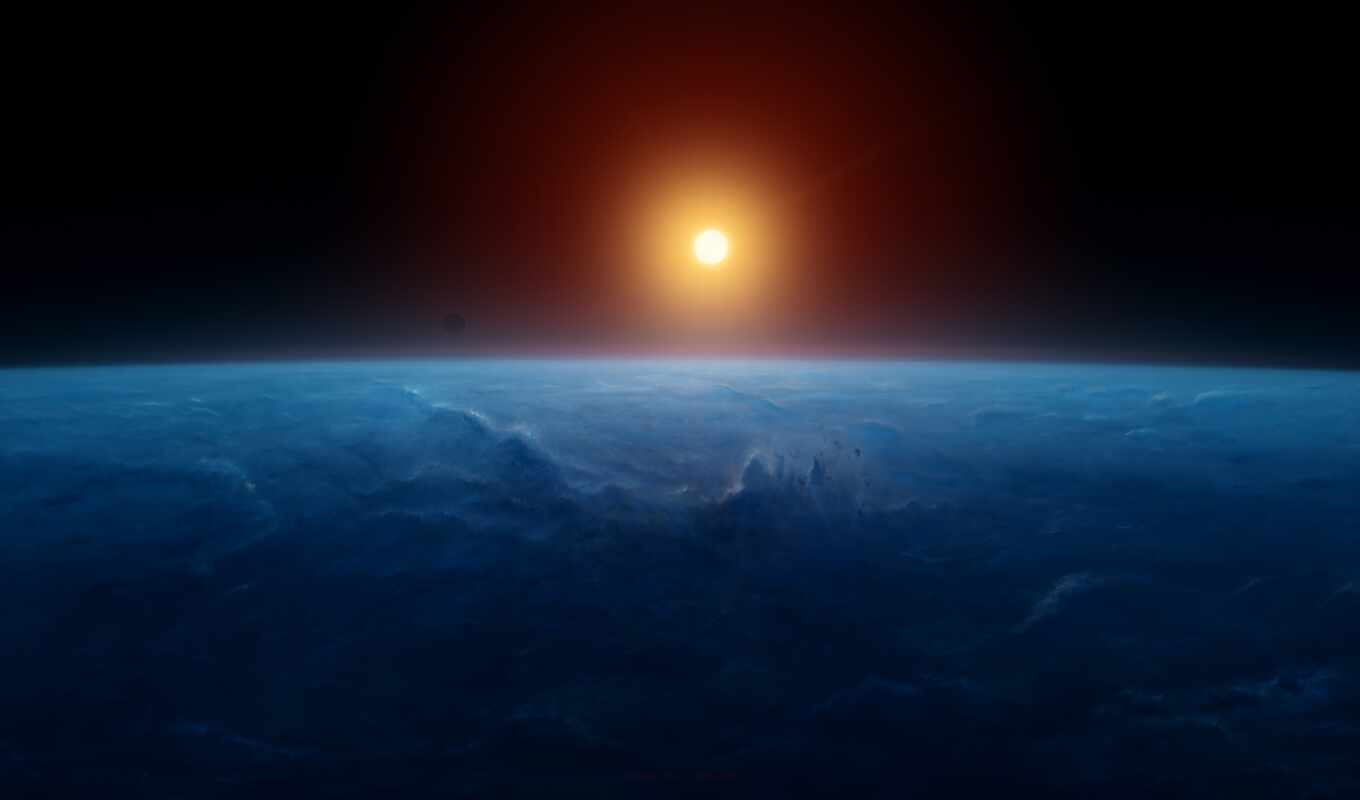 sun, космос, planet, earth, атмосфера, горизонт, land, астрономия, permission