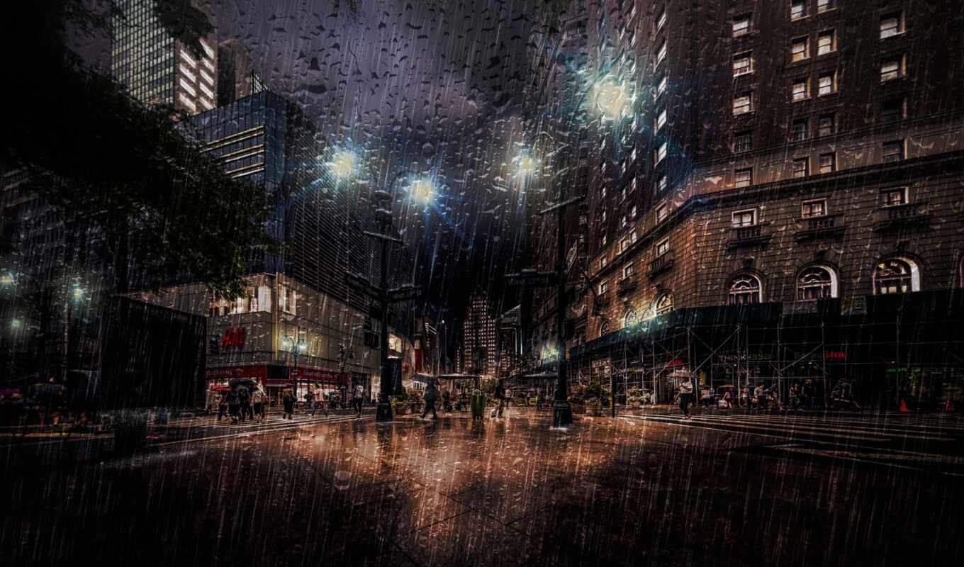 джексон, art, game, ночь, cityscape, print, canvas, rainy