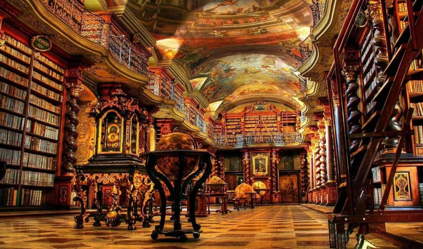 year, beautiful, complex, library, prague, baroque, klementinum, miro, zdane