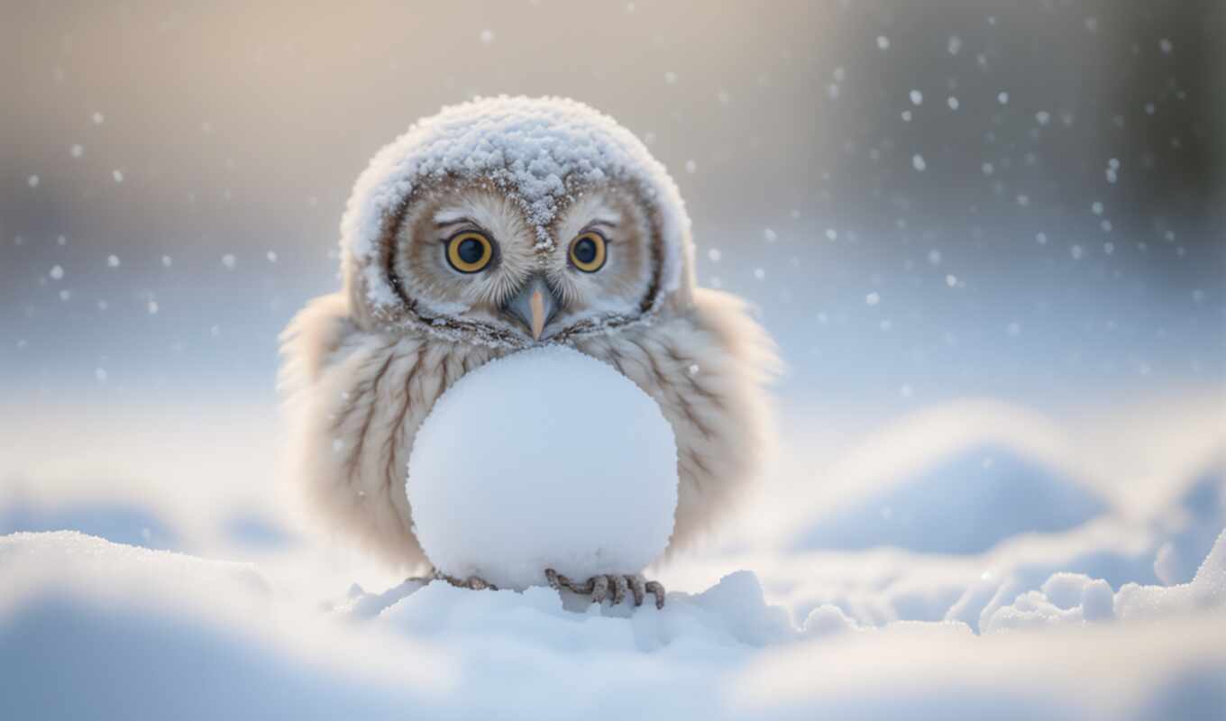 art, frost, snow, winter, owl, ah
