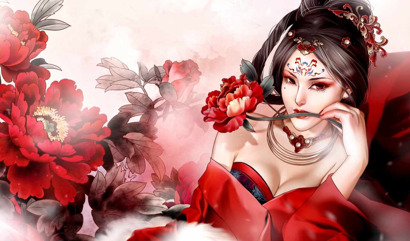 flowers, woman, asian, beauty, tattoo, oriental, peakpxpage