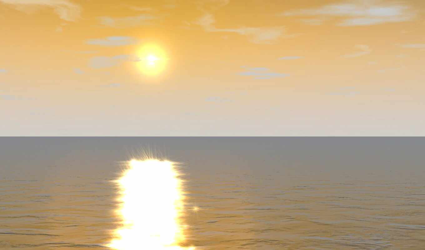 sun, horizon, reflection