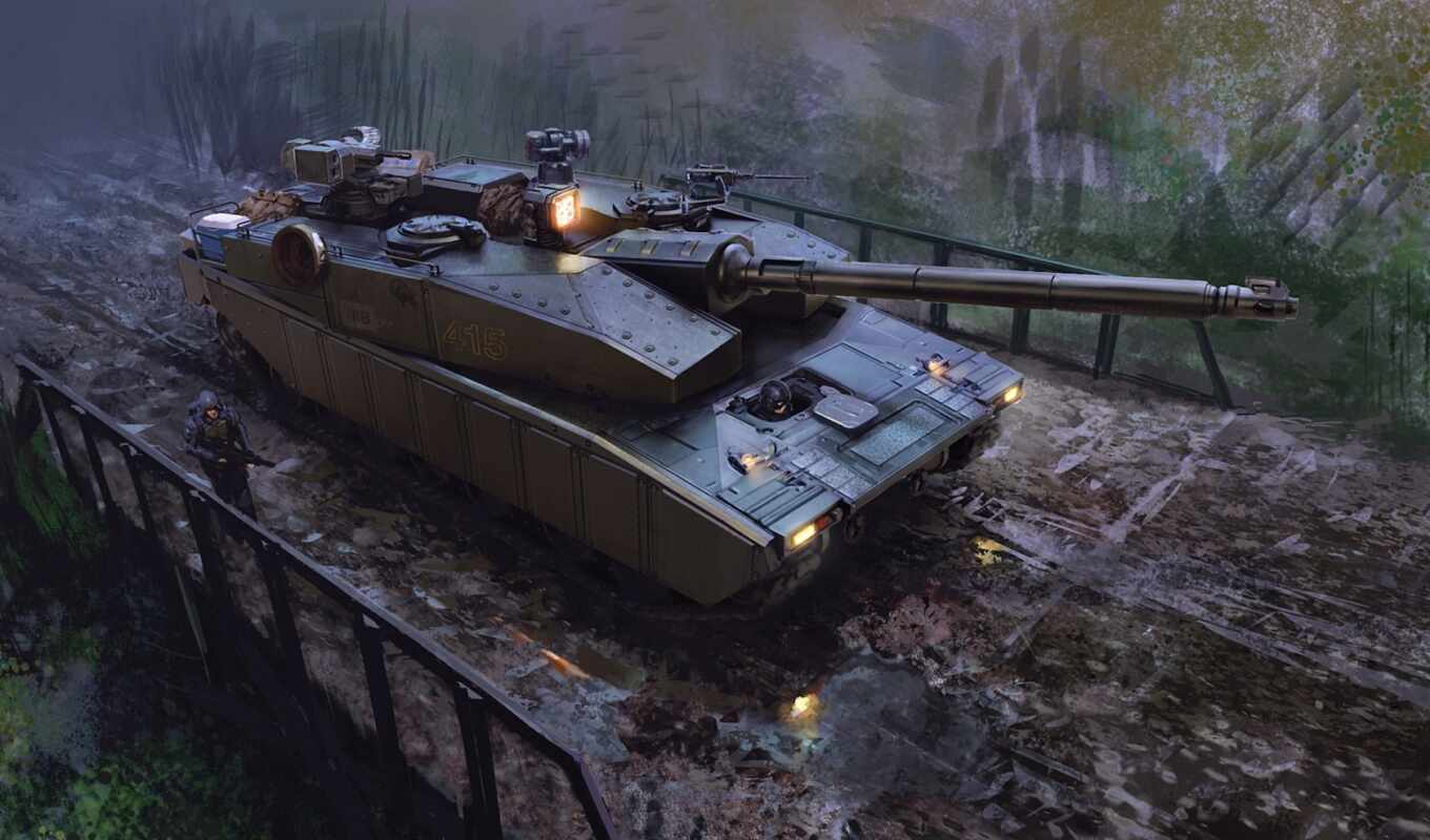 art, people, weapon, Bridge, tank, military, military, conflict, special forces, puddles