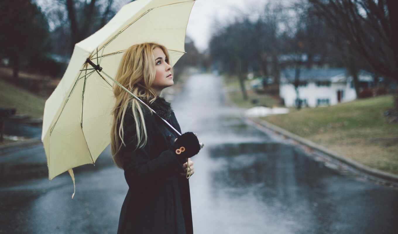фото, девушка, дождь, time, осень, работать, small, week, зонтик