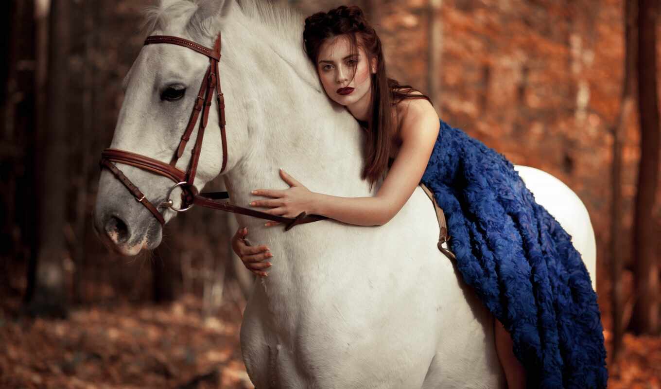 девушка, страница, лошадь, красивые, платье, помада, настроение