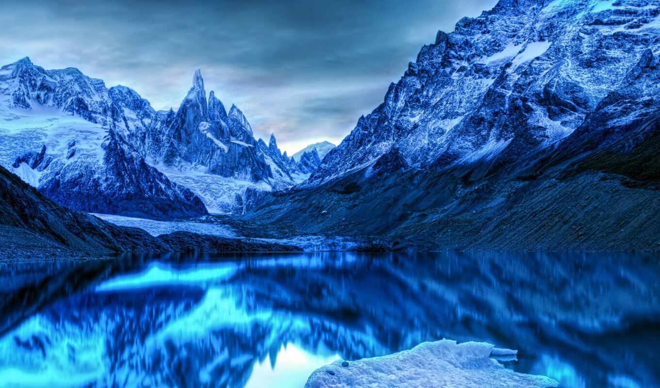 lake, blue, mountain, landscape