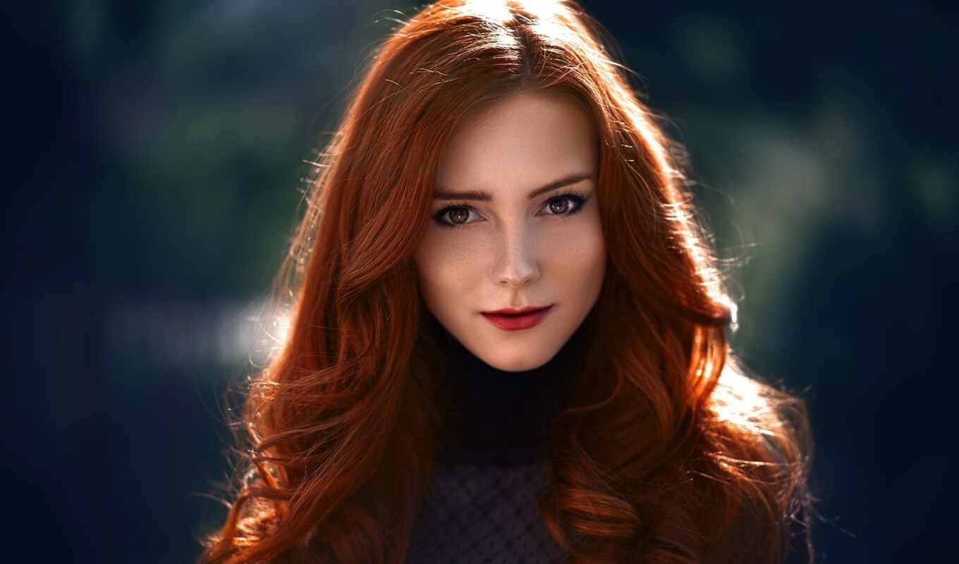 woman, hair, eyes, smile, beauty, portrait, redhead