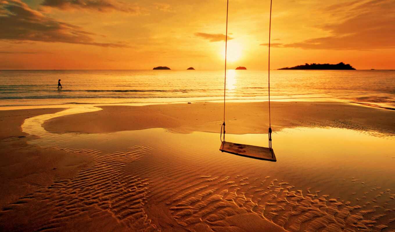 canon, sunset, beach, sand, tropical, swing, backgrounds, published
