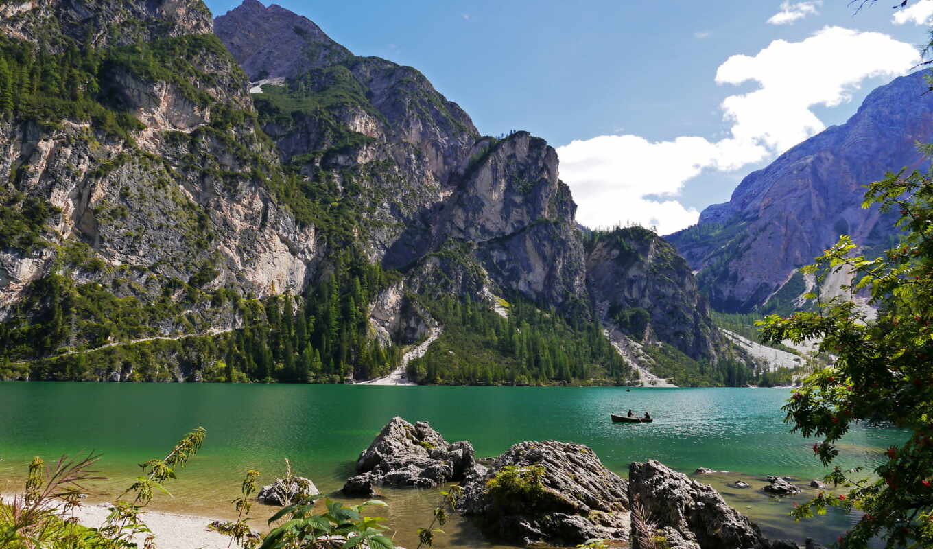 озеро, природа, landscape, italian, горы