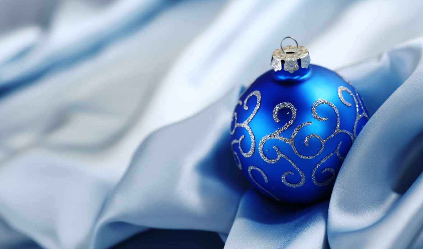 blue, new, christmas, мяч