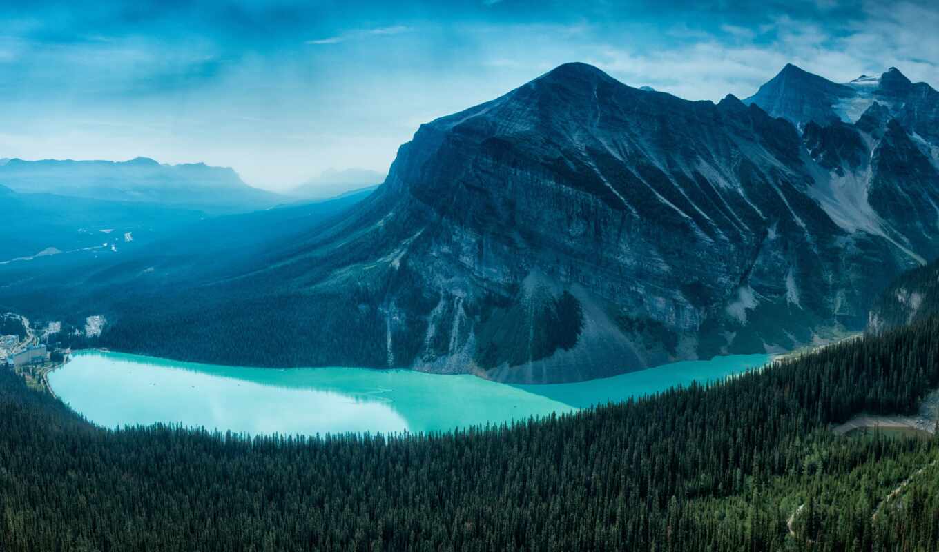 озеро, гора, louise, канада, альберта, park, national, banff, канадский, скалы, rare